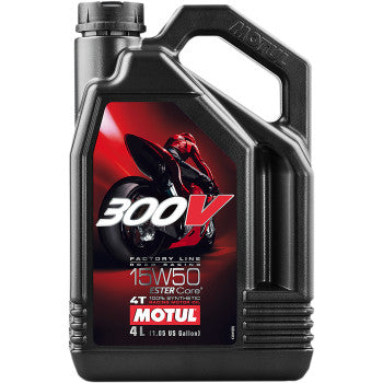 300V Factory Line Road Racing Synthetic 4T Engine Oil-MOTUL BULK PRICING 4 GALLONS